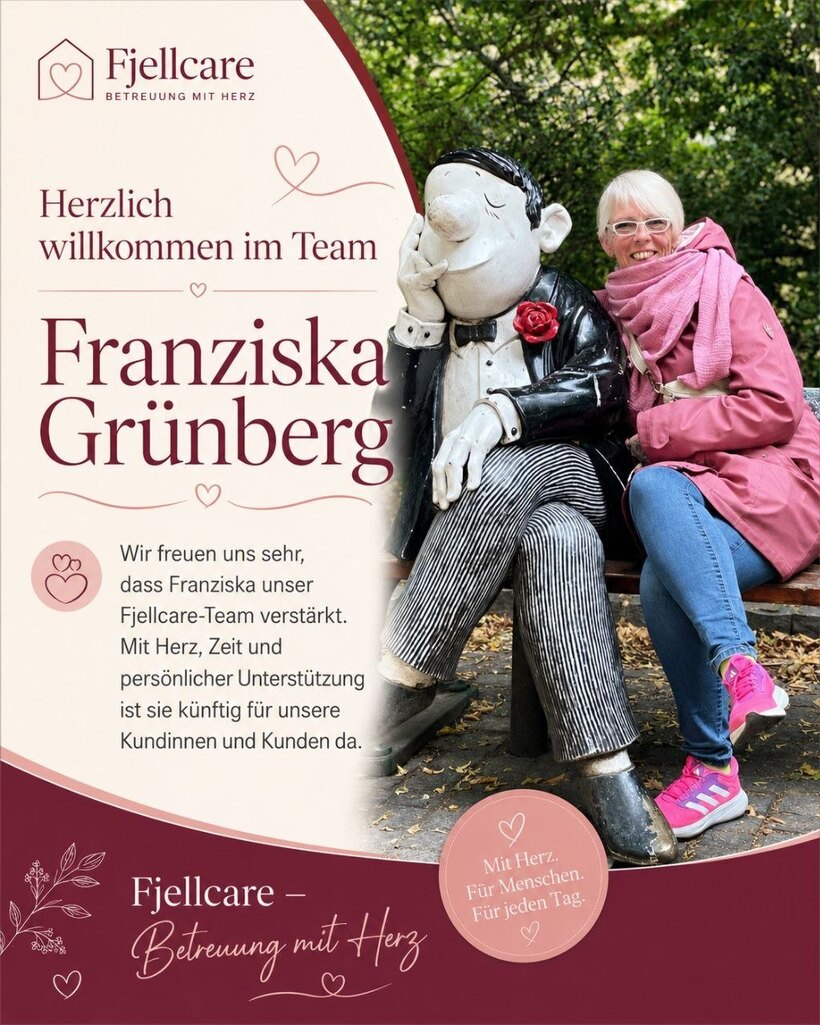Herzlich willkommen im Team: Franziska Grünberg. Wir freuen uns sehr, dass Franziska unser FjellCare-Team verstärkt.